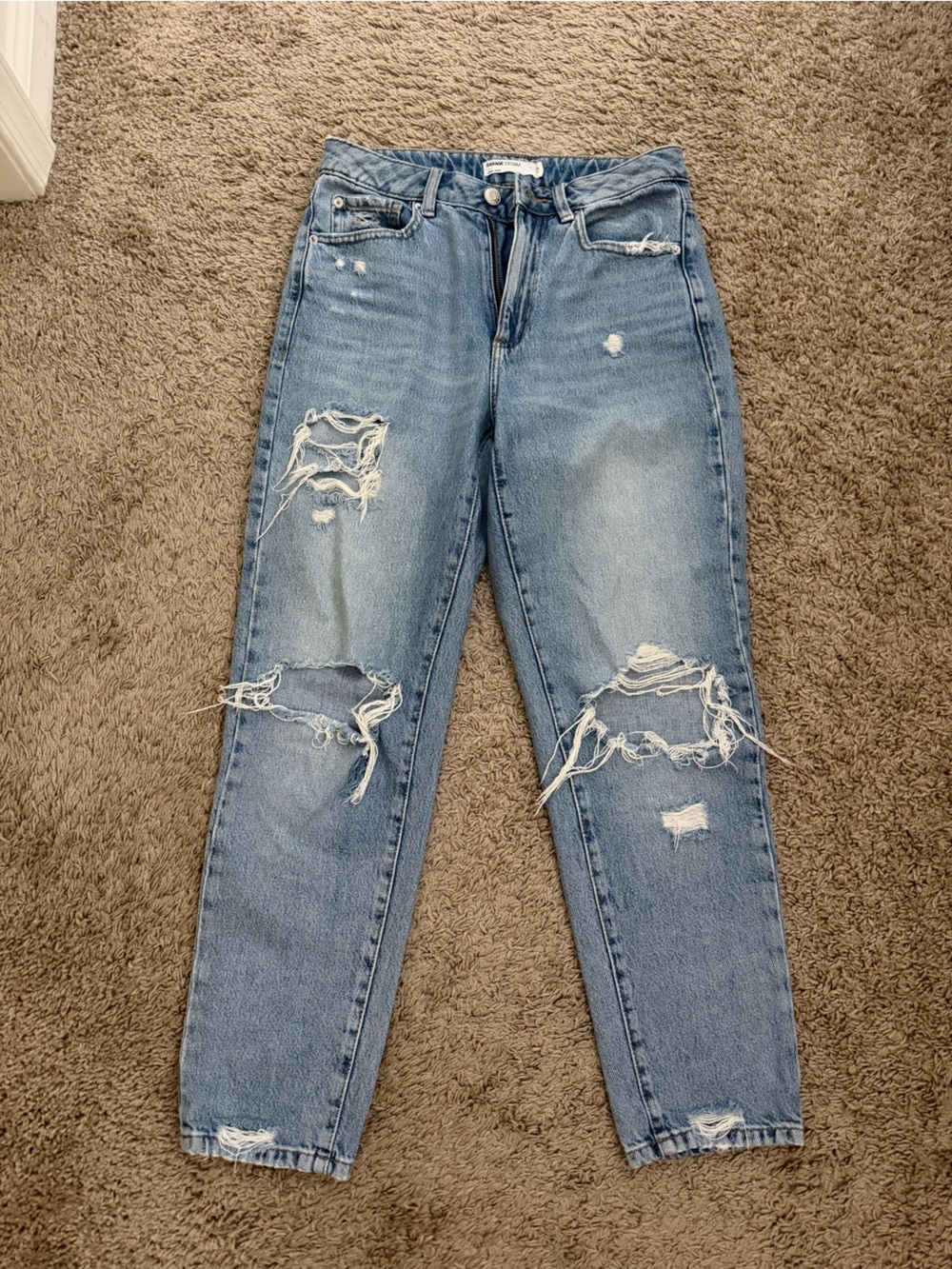 Garage Women's Light Blue Distressed Boyfriend Jeans